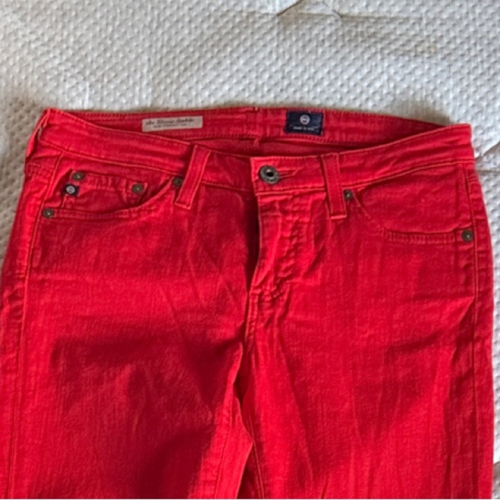 AG Adriano Goldschmied Bright Red Skinny Jeans